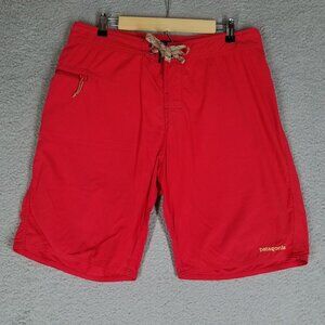 Patagonia Boardshorts Swim Shorts Adult 34 Red Beach Button Fly Lightweight Mens